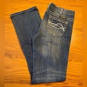 Cowgirl Tuff Embroidered Blue Jeans